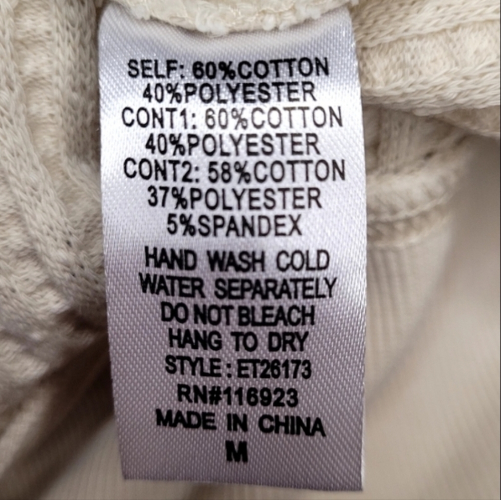 Easel Cream Tan Waffle Knit High Low Raw Distressed Hem Sweater Boutique - Picture 5 of 5